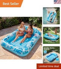 Inflatable Tanning Pool Lounger Float, 85" x 57" Extra Large Pool Floats Adul...