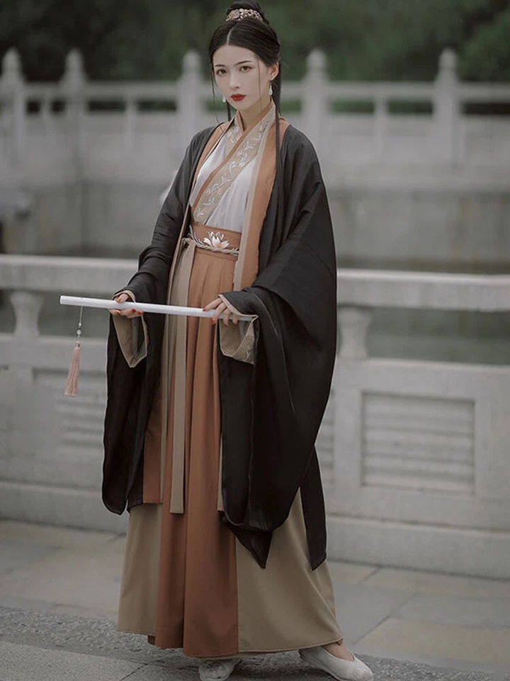 Classic Black Hanfu Women Modern Chinese Traditional Dance Weijin Dynasty - Image 2 of 4