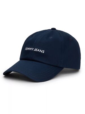 Tommy Jeans Damen Kappe Cap Baseballcap TJW Linear Logo Cap Blau