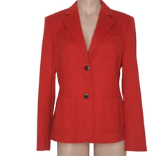 Basler French Classic Blazer Size AU 10 Wool Cashmere Blend Jacket Red rrp$459