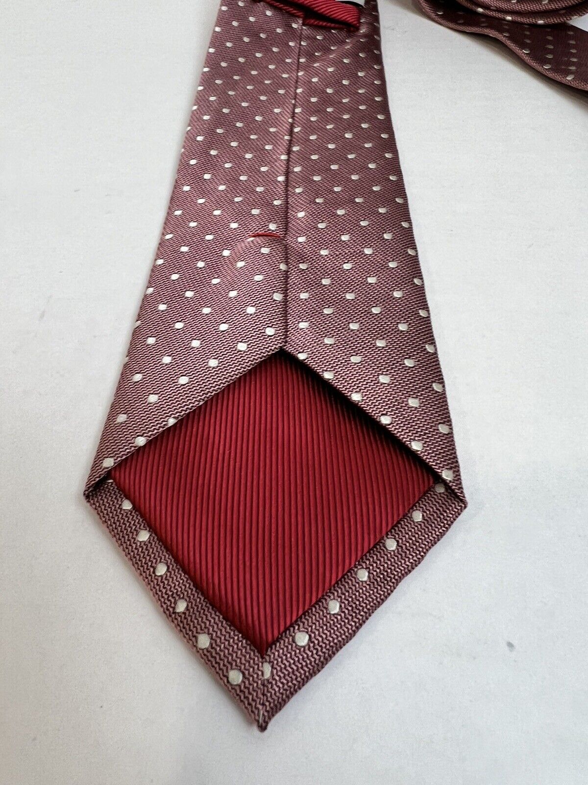 BYRON Men’s Pink Polka Dot Pure Silk Tie Neck Tie… - image 6