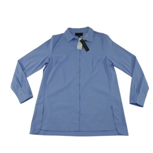Premise Light Blue Button Up Long Sleeve Collared Shirt Classic Blouse Size S