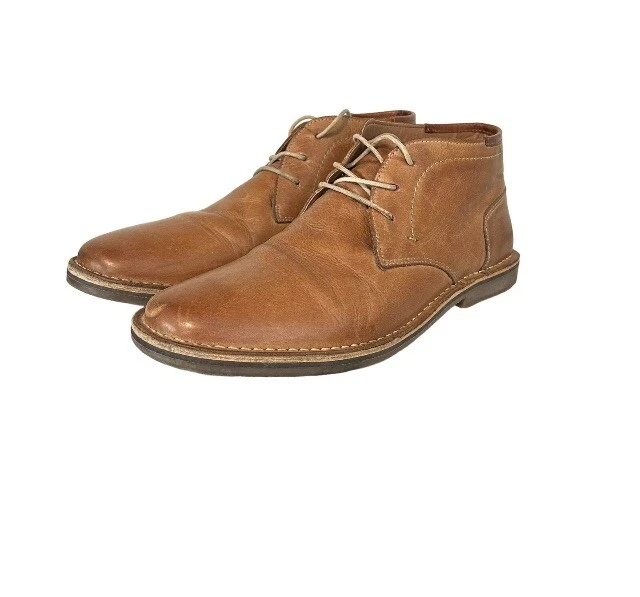 STEVE MADDEN Mens HESTON TAN ANKLE CHUKKA LEATHER BOOTS SHOES SIZE