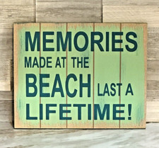 Beachcombers Memories Made at the Beach Last a Lifetime 8"x6.5" Wood Sign Plaque