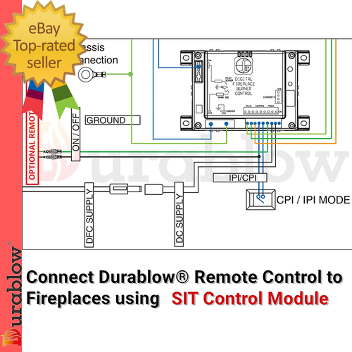 TR1003 On/Off Gas Fire Fireplace Remote Control Kit + Thermostat + Timer with LC - Picture 3 of 9