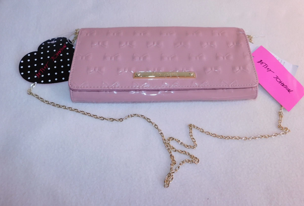 Blush pink deals patent clutch bag