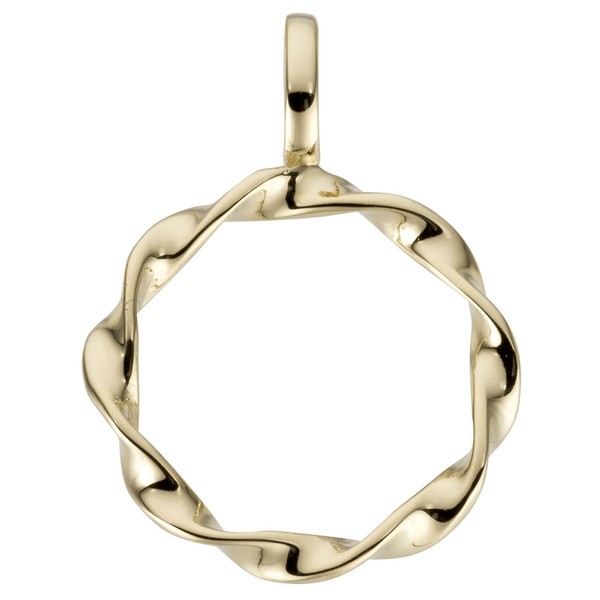 AnhäNger Aus 585 Gold Gelbgold Rund Gedreht GläNzend Schlicht Breite 12,8Mm-image