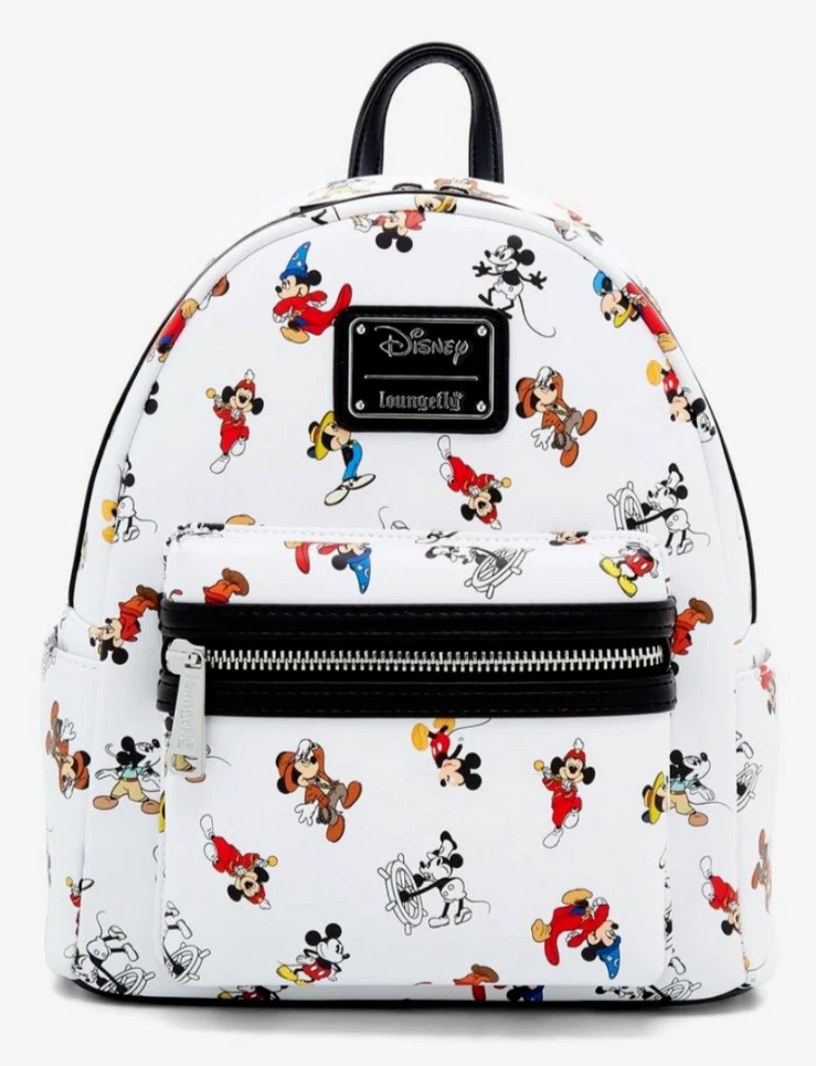 Loungefly Disney Mickey Mouse Outfits Allover Print Mini Backpack Exclusive  NEW | eBay