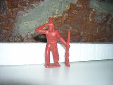 MARX 1953 INDIAN SCOUT 60MM W/ RIFLE MX287 TOY SOLDIER RED BROWN