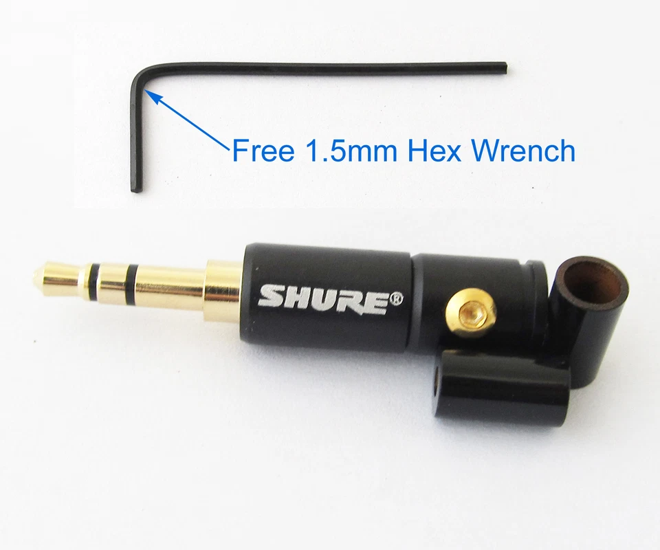 1 pieza SHURE Gold 3.5mm 1/8" estéreo macho metal audio soldadura conectores de cobre Foto 3 de 4