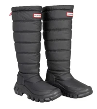 HUNTER Intrepid Tall  Womens Waterproof Snow Boots Black Size 10 NEW