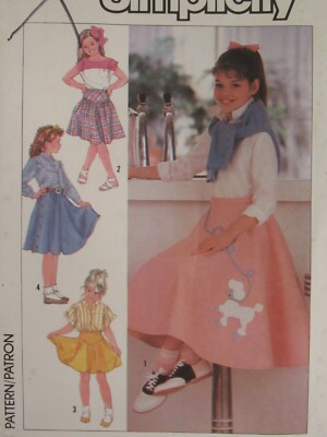 OOP SIMPLICITY 7269 Girls Skirts in lengths Circle Poodle+ PATTERN 7-8-10  UC