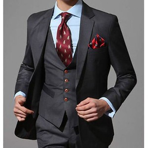 Cheap Men Wedding Suits Groom Tuxedos Formal Suits Slim Fit Mens 3