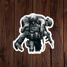 Military sticker vinyl decal soldier gun hero army veteran memorial flag