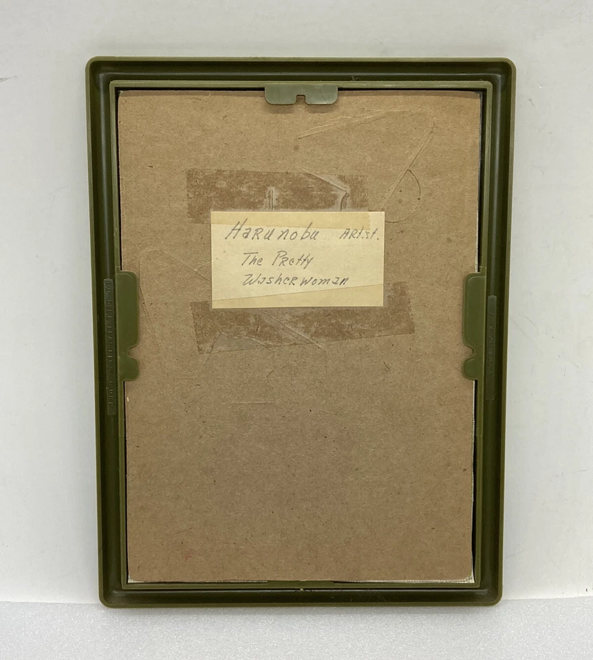 Impresión vintage Suzuki Harunobu “The Pretty Washer Woman” de la galería de Japón 23 Foto 2 de 4