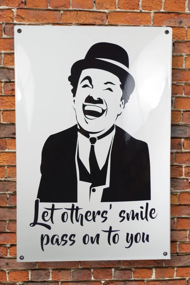 CHARLIE CHAPLIN Kunst 35x50 cm EMAILSCHILD Poster Design Bild | Wandbild Pop Art