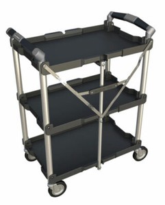 Olympia Tools 85-188 3-Shelf Collapsible Service Cart - Black