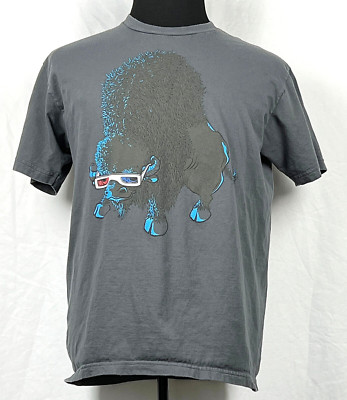 Threadless Gray Bison in 3D Glasses S/S T-Shirt L