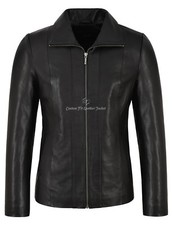 Ladies Leather Jacket Regular Fit Real Soft Lambskin Classic Formal Look 880