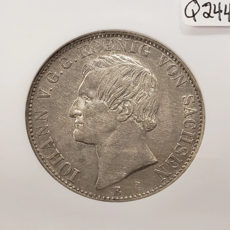 1866-B Taler German States Saxony Albertine .5359 oz ASW - NGC XF 45 - Q2449 - Image 4 of 4