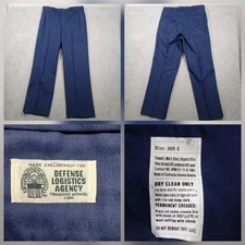 Defense Logistics Agency Dress Trousers Men 36R Blue Polyester Wool