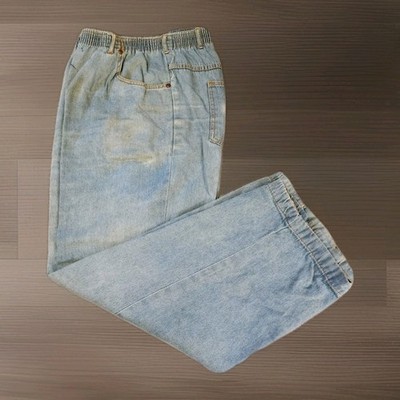Haband's Ice House Flannel Lined Jeans Men's Size 44M Light Blue Elastic Waist