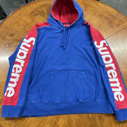 Sweat à capuche Supreme SS18 Sideline bleu royal rouge homme TAILLE XL occasion