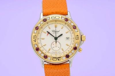 Chopard Mille Miglia Rubies Diamonds Two Tone 18k Gold 31mm Papers