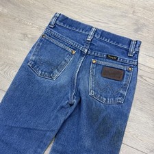 VTG Wrangler 401 BPWR Boys Blue Denim Jeans Sz 10 Western Cowboy