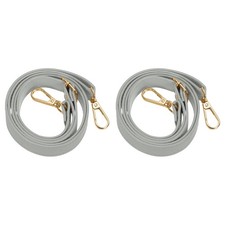 51" Leather Purse Strap Replacement Silver Buckle for Handbag 2 Pack, Gray 