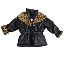 Big Chil Leopard  Faux Leather Jacket Sz. Small 12 months