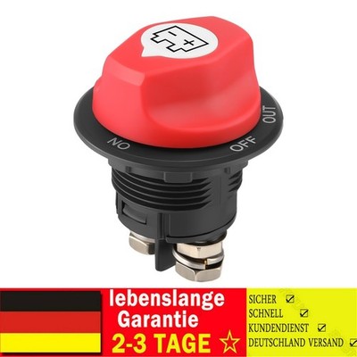 Batterie Trennschalter Haupt Strom Schalter 12-32V 100A Rot Notaus 100A