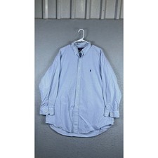 Ralph Lauren Button Down Mens 17.5 32/33 Blue Excellent Yarmouth Check Shirt