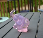 FENTON SPRING SPLENDOR ON PINK CHIFFON PRANCING ELEPHANT SIGNED B WILLIAMS