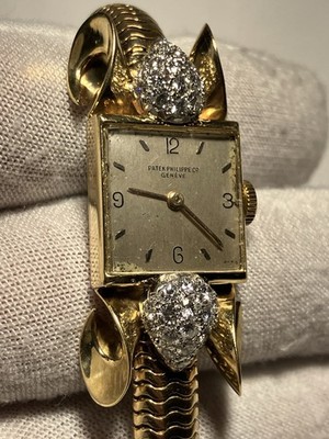 Vintage Ladies Patek Phillipe Watch 18k W/diamonds. 1940 s RUNNING!!!
