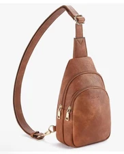 Telena Small Sling Bag for Women Leather Crossbody Fanny Packs Chest Bag for Wom