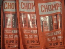 24 x 1.15 g Chomps Grass-Fed Finished Original Beef Jerky Snack Sticks 10g Pro