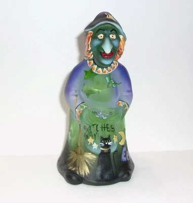 Fenton Glass Green Halloween Witch's Way Witch Figurine Ltd Ed Kim Barley #9/21 - Image 1 of 4