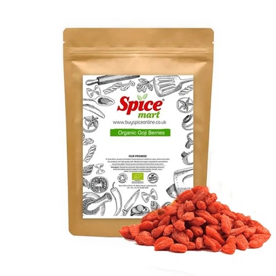 SPICE MART ORGANIC Goji Berries Superfoods Premium Quality Free P&P Soil Association Cert