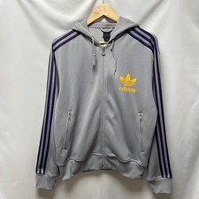 Adidas Europa Pack Gray Purple Hoodie Zip-Up Track Top Trench/Track Jacket