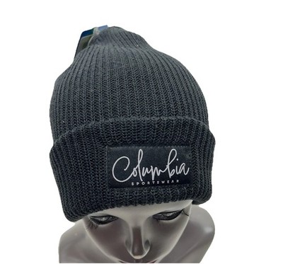 Columbia Lost Lager II Beanie Hat One Size Black Brand New Cuffed Knit (SH3)