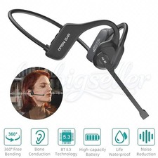 Trucker Bluetooth 5.3 Open Ear Wireless Headset With Dual Noise Cancelling Mic