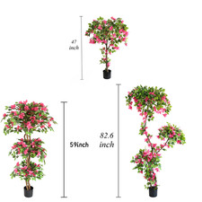 47" Artificial Bougainvillea flowering Topiary Tree With Pot for Outdoor/Indoor