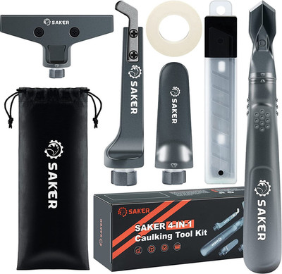 Caulking Tool Kit-Aluminum 4 in 1 Sealant Finishing Tool Grout Remove Scraper Ca