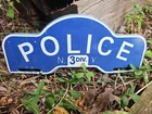 VINTAGE NYPD PORCELAIN POLICE NEW YORK 3RD DIVISION PORCELAIN CAR TAG SIGN