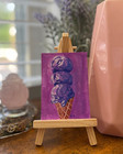 Ube Ice Cream Painting ACEO Original Gouache Dessert Lover Gift Food Art Decor — photo 1