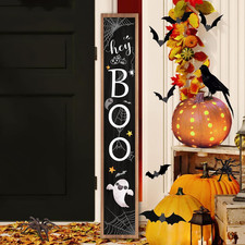 Halloween Decorations Ghost Bat Spiderweb Boo Porch Sign Door Banner 47.2"H