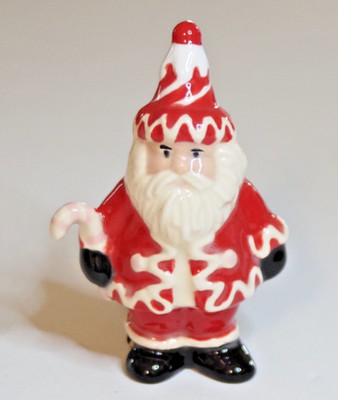 Pie Bird Santa with Candy Cane Piebird Made in USA by Nancy Davis