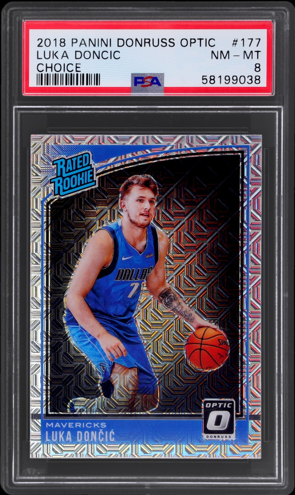 2018-19 Donruss Optic Luka Doncic #177 PSA 8 RC Rated Rookie Choice Basketball