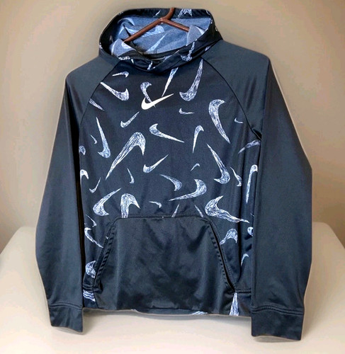 Nike Big Boys sz XL Lightweight Black Hoodie CU8982 (19"x23") EXCELLENT